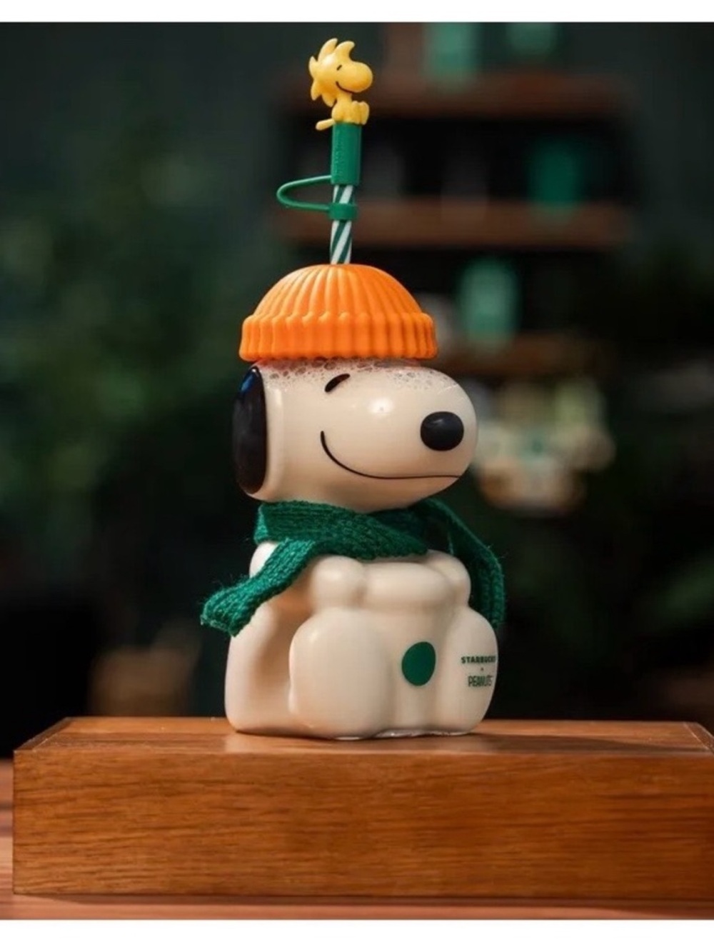 Starbucks Snoopy Glass Cold Cup with Orange Lid - Picture 2 of 5